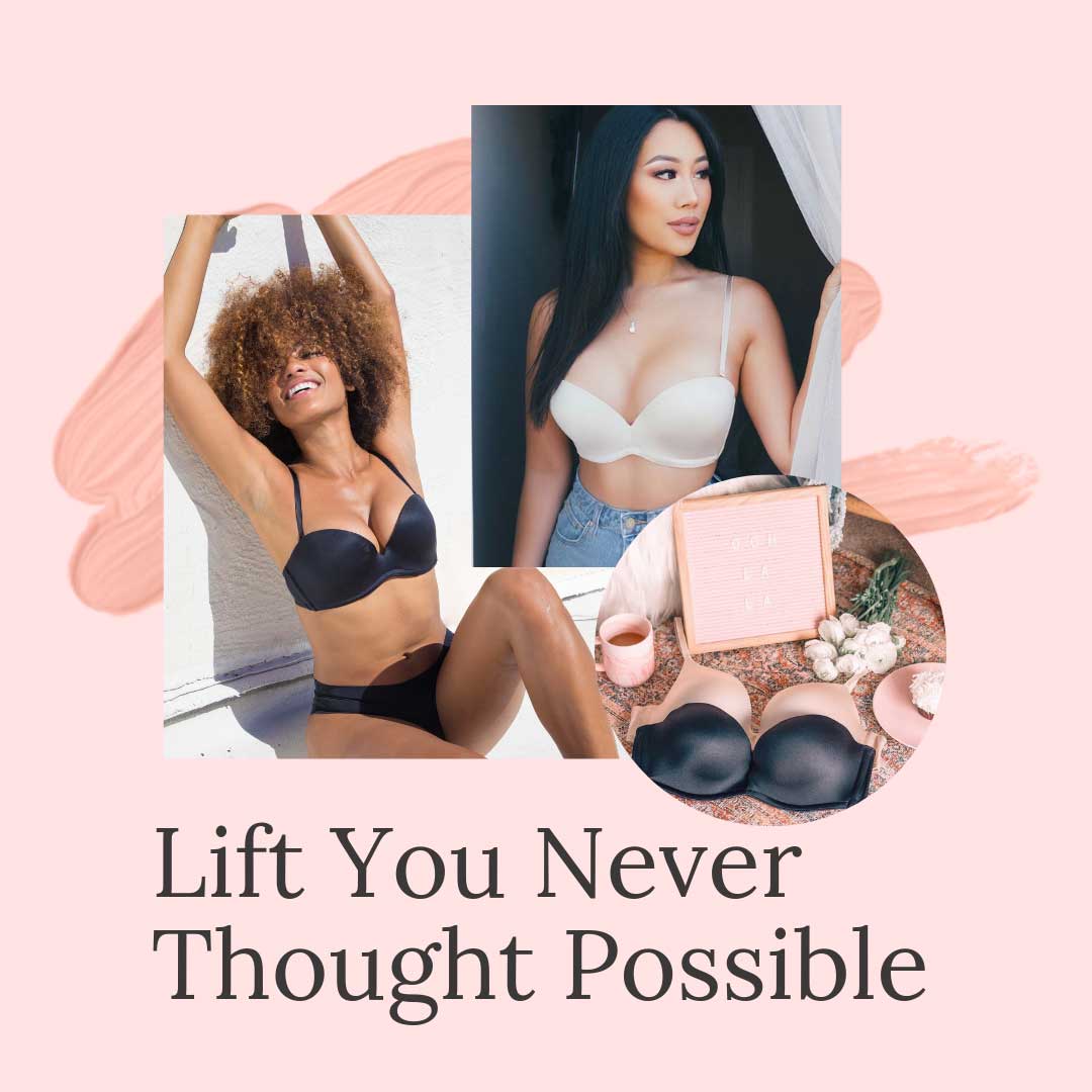 Two women show how wearing an Upbra bra gives them an amazing amount of Lift